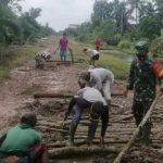Sertu Waluyo : Jangan Biarkan Ekonomi Lumpuh Karena Jalan Rusak.Ayo Gotongroyong