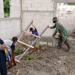 Tanpa Diminta, Satgas TMMD 110 Bojonegoro Turut Kerja Bakti Bangun Mushola