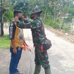 Dukung Pemerintah Atasi Pandemi Covid-19, Satgas TMMD 110 Bojonegoro Kampanyekan Disiplin Prokes