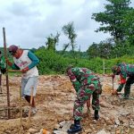 Pancang Pondasi, Satgas TMMD 110 Bojonegoro Bangun SDN IV Ngrancang Tambakrejo