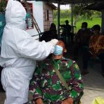 Giliran Satgas TMMD 110 Bojonegoro Secara Bergantian Di Rapid Test