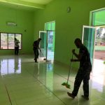 Satgas TMMD Ke-110 Kodim 0415/BTH Bersihkan Masjid Raudhatul Hasanah Mekar Jaya