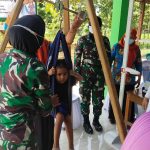 Serka (K) Ayu, Libatkan Diri Dalam Giat Posyandu Dilokasi TMMD Bojonegoro