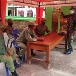 Tegakan Disiplin Prokes, Satgas TMMD Kodim Bojonegoro Koordinasi Bersama Linmas Desa Jatimulyo