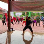 Gandeng Dinas Pemuda Dan Olahraga, Satgas TMMD 110 Bojonegoro Ajak Senam Sehat
