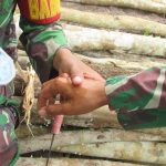 Satgas TMMD 110 Kodim 0415/BTH Bantu Rekan yang Tersengat Lebah