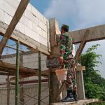 Pembangunan Gedung SD Di Ngrancang, Satgas TMMD Kodim Bojonegoro Lakukan Pembesian