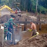Satgas TMMD Kodim 0415/BTH Telah Bangun Pondasi Jembatan Desa Sungai Terap
