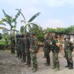 Siap Kerjakan Pembangunan Program Di Nglambangan, Satgas TMMD Kodim Bojonegoro Apel Pagi