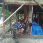 Usai Di Cor, Satgas Kodim Bojonegoro Bersihkan Pung-Puing