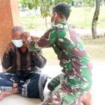 Peduli Covid-19, Satgas TMMD 110 Bojonegoro Bagikan Masker Gratis Untuk Warga Jatimulyo