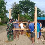 Satgas TMMD Bojonegoro Bantu Dirikan Posko Covid-19 Kramanan Jatimulyo