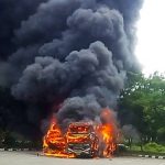 Dua Unit Bus Sempati Star Terbakar di Terminal Batoh Banda Aceh