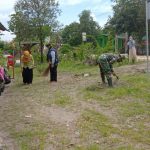 Dilokasi TMMD Bojonegoro, Satgas Dan Warga Bersih-Bersih Area Pos Paud