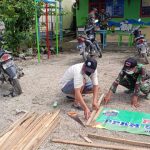 Satgas TMMD Bojonegoro Bantu Dirikan Posko PPKM Skala Mikro Desa Jatimulyo