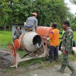 Pengecoran, Satgas TMMD Bojonegoro Datangkan Molen