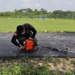 Lapangan Desa Ngrancang Dibersihkan Satgas TMMD Bojonegoro