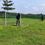 Percantik Lapangan Ngrancang, Satgas TMMD Bojonegoro Kerja Bakti Bersama
