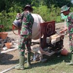 Percepatan, Satgas TMMD Bojonegoro Turunkan Molen Cor Drainase