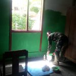 Satgas Laksanakan Pengecatan Rumah Program Aladin TMMD Bojonegoro