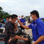Dukung Pemerintah, Putus Mata Rantai Penyebaran Covid-19, PWI Mesuji Bagikan Masker