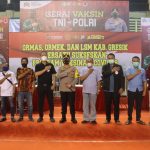 Sukseskan Vaksinasi Covid 19.Polres Gresik Bersinergi dengan Ormas,Ormek dan LSM di Gresik