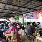 Ratusan Warga Antusias Ikuti Vaksinasi Merdeka di Polsek Jatiuwung Kota Tangerang