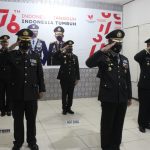 Kapolres Tubaba Ikuti Upacara Hut Kemerdekaan RI ke 76 Secara Virtual Yang di Pimpin Presiden RI Jokowi