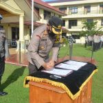 Kapolres Bungo Pimpin Upacara Pendatanganan Fakta Intergeritas Tolak PETI, Untuk Jajaran Polres Bungo
