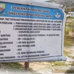Aneh,Pengerjaan Proyek Pembangunan Laboratorium Kimia di SMA 5 Sarolangun Baru Mencapai 80 Persen Kok”Dibayar 100 Persen