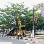 Kabel Jaringan Internet Yang Semeraut Kembali di Tertibkan Petugas Bina Marga