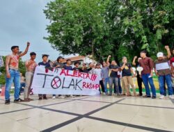 AJI dan IJTI Lhokseumawe Bersama LMND Gelar Aksi Damai Tolak Pengesahan RKUHP
