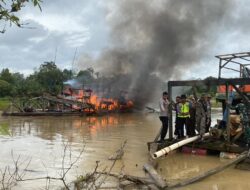 Tim Gabungan Dua Hari Ops PETI Siginjai 2022, 30 Unit Mesin Dompeng di Musnahkan