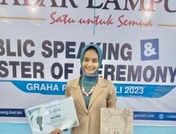 Wakili Kominfo Mesuji, Melinda Menjadi Peserta Terbaik Pelatihan Public Speaking dan MC se Provinsi Lampung