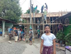 Warga RT. 001 RW. 03 Desa Lebak Wangi Gotong Royong Dirikan Majelis Ta’lim