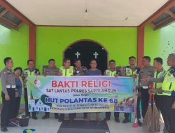 HUT Polantas ke 68, Satlantas Polres Sarolangun Adakan Bakti Religi Ke Rumah Ibadah