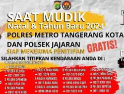 Mudik Nataru 2024, Polisi Buka Layanan Titip Kendaraan Gratis di Tangerang