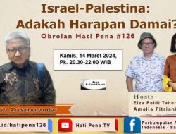 Webinar Satupena Hadirkan Satrio Arismunandar, Bahas Perdamaian Israel – Palestina