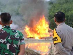 Kapolres Bungo Bersama Dandim 0416/Bute Menertibkan Aktivitas PETI di Sungai Buluh