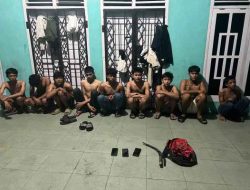 Tim Patroli Polres Bungo, mengamankan Sekelompok Remaja Bawa Senjata Tajam di Kawasan MTQ Lama