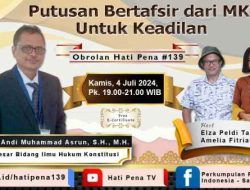 Webinar Satupena Diskusikan Putusan Bertafsir Dari Mahkamah Konstitusi