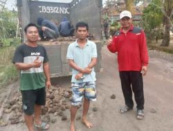 Nyoman Jata Apresiasi Pihak Perusahan Yang Bersedia Membantu Material Untuk Penimbunan Jalan Yang Rusak Parah