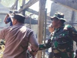 Kebakaran Di Wilayah Binaan, Danramil Turun Langsung Padamkan Api