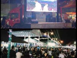 Ribuan Masyarakat  Padati Pasar Lubuk landai, Nobar Bersama Dedy-Ust Dayat