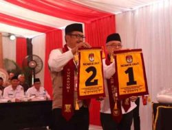 KPU Kabupaten Sukabumi Tetapkan Iyos Somantri dan Zaenul Nomor Urut 1, Asep Japar dan Andreas Nomor Urut 2