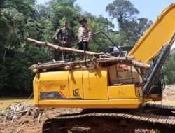 Penertiban PETI Sungai Telang ,Kapolres Bungo Bersama Dandim 0416/Bute Berhasil Amankan Satu Unit Excavator