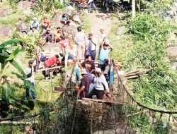Jembatan Penghubung Tiga Desa di Kecamatan Kabandungan Diperbaiki, Warga Ucapkan Terimakasih Kang AJ