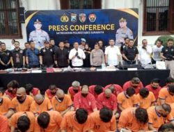 Polrestabes Surabaya Ungkap 77 Kasus Pencurian, 38 Tersangka Curanmor Ditangkap