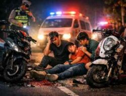 Adu Banteng Dua Motor di Dini Hari, Tiga Remaja Alami Luka
