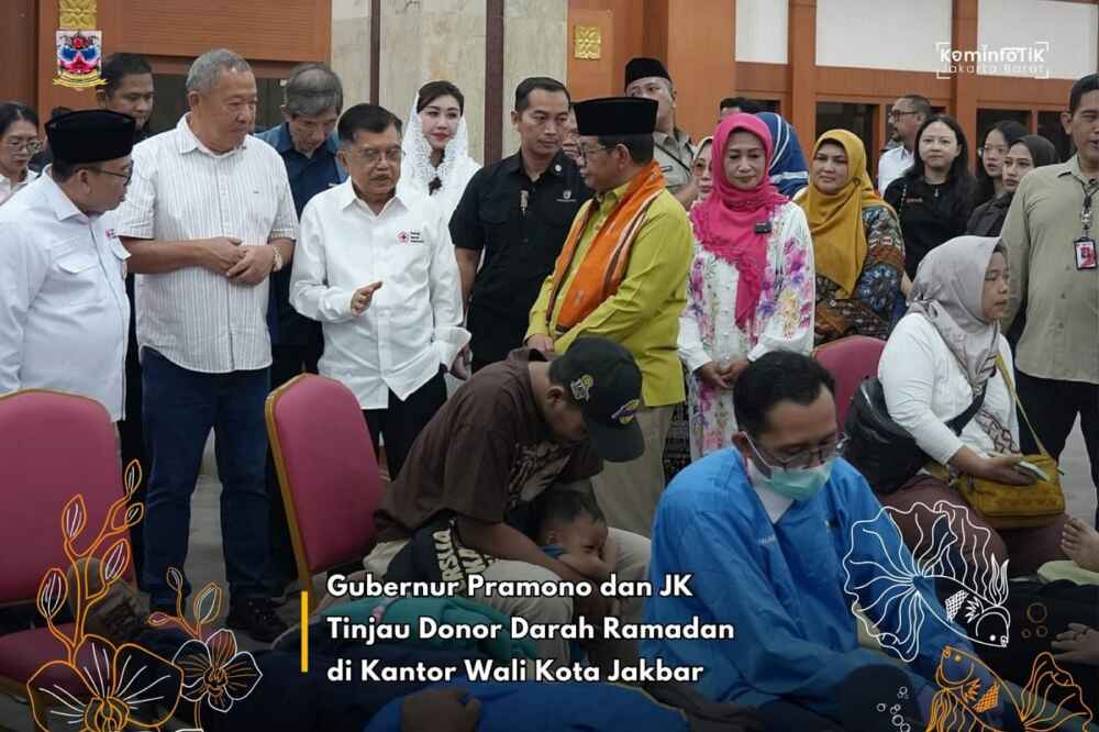 Pramono Anung dan Jusuf Kalla Hadiri Donor Darah Ramadan Pemkot Jakarta Barat